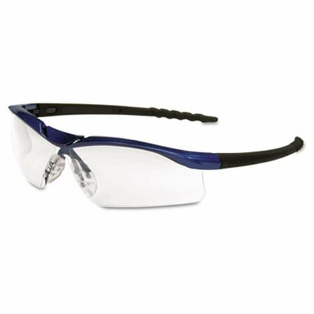 EXOTIC Dallas Wraparound Safety Glasses- Metallic Blue Frame- Clear AntiFog Lens EX8669